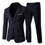 Cloudstyle Men's 3-Piece 2 Buttons Slim Fit Solid Color Jacket Smart Wedding Formal Suit - Abiti - $57.99  ~ 49.81€