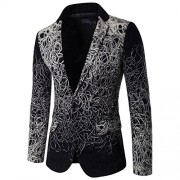 Cloudstyle Men's Casual Suit Jacket Single-Breasted Slim Fit Party Wedding Coat - Shirts - $39.99 