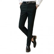 Cloudstyle Men's Pants Relaxed Flat Front Straight-Fit Suit Dress Pant - Calças - $18.99  ~ 16.31€