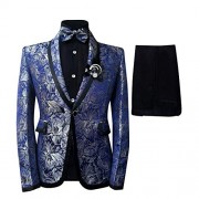 Cloudstyle Men's Tuxedo Casual Dress Suit Slim Fit Jacket & Trouser - Suits - $72.99  ~ £55.47
