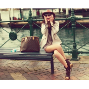 Short beige spring coat - Moj look - 