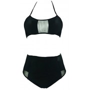Cocoship Hollow Vintage High Waisted Bikini Engraving Swimsuits Swimwear (FBA) - Swimsuit - $17.99 