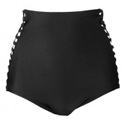 Cocoship Women's High Waist Cut Bikini Bottom Strapped Sides Swim Short Tankinis(FBA) - Fato de banho - $14.99  ~ 12.87€
