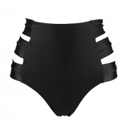 Cocoship Women's High Waist Side Straps Bikini Bottom Scrunch Butt Ruched Brief(FBA) - Swimsuit - $14.99 