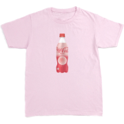 Cola bottle flower print short sleeve - T-shirts - $25.99 