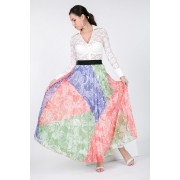 Color Block Pleated Maxi Skirt - Dresses - $26.40 