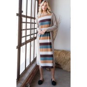 Colorblock Striped Dress - Dresses - $49.50 