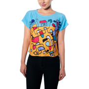 Colorful Abstract Print Boxy T-Shirt - フォトアルバム - $46.00  ~ ¥5,177