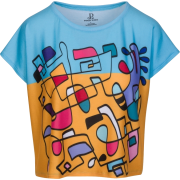 Colorful Abstract Print Boxy T-Shirt - T-shirts - $46.00 