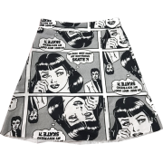 Comic cartoon slim A-line skirt - Skirts - $19.99 