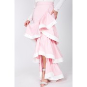 Contrast Hem Ruffle Layer Maxi Skirt - Dresses - $74.25 