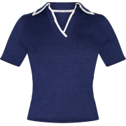 Contrast Polo Top - Majice - kratke - 