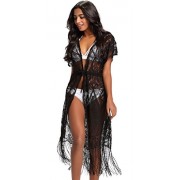 Costyleen Summer Womens Beach Wear Cover up Swimwear Bikini Lace Floral Long Maxi Beach Dress - Kostiumy kąpielowe - $9.99  ~ 8.58€