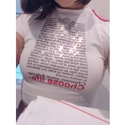 Cotton letter printed T-shirt - Моя внешность - $19.99  ~ 17.17€