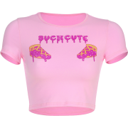 Creative letter pattern pink t-shirt - Košulje - kratke - $17.99  ~ 114,28kn