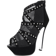 Crochet Diamante Strap Peep Toe - 靴子 - $48.99  ~ ¥328.25