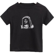 Cropped Navel Print Raglan T-Shirt - T-shirts - $19.99 