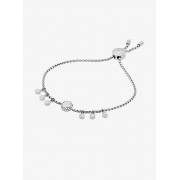 Crystal Silver-Tone Logo Slider Bracelet - Bracelets - $95.00 