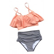 Cupshe Fashion Women Falbala High-Waisted Bikini Set - Kostiumy kąpielowe - $26.99  ~ 23.18€