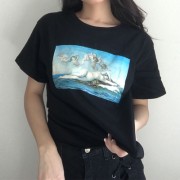 Cute Angel Oil Painting Women's T-Shirt Fashion Casual Loose Top - Majice - kratke - $25.99  ~ 22.32€