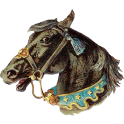 Cut of Black Circus Horse art c1879 - 插图 - 