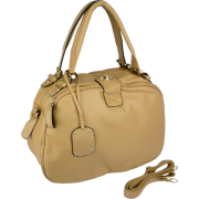 DELILA Classic Doctor Style Designer Inspired Large Handbag Satchel Purse Shopper Hobo Tote Bag w/Shoulder Strap Beige - Hand bag - $12.50 