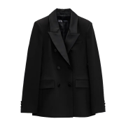 DOUBLE BREASTED TUXEDO JACKET - Jacket - coats - $89.90 