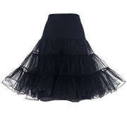 DRESSTELLS Women's Vintage Rockabilly Petticoat Skirt Tutu 1950s Underskirt - Skirts - $8.99 