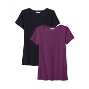 Daily Ritual Women's Stretch Supima Short-Sleeve Scoop Neck T-Shirt, 2-Pack - Shirts - $20.00 