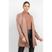 Dark Mauve Open Front Suede Blazer - Куртки и пальто - $39.60  ~ 34.01€