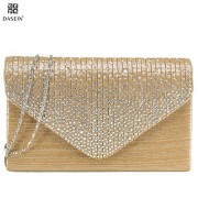 Dasein Ladies Frosted Satin Evening Clutch Purse Bag Crossbody Handbags Party Prom Wedding Envelope - Hand bag - $59.99 