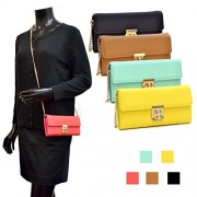 Dasein Leather Fashion Gold-Tone Simple Clutch Wallet - Borsette - $14.99  ~ 12.87€