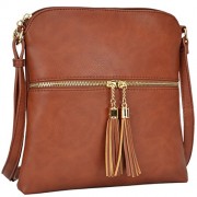 Dasein Lightweight Medium Crossbody Bag Vegan Leather Shoulder Bag Small Travel Purse with Tassel - Borsette - $15.95  ~ 13.70€