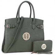 Dasein Women's Satchel Handbags Top Handle Bags Tote Purse Shoulder Bags with Side Buckle - Borsette - $249.99  ~ 214.71€