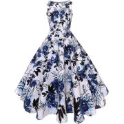 Deep V Neckline Floral Print Dress - Haljine - $30.00  ~ 190,58kn