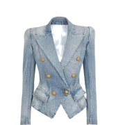 Denim peak lapel  jacket - Jacket - coats - 