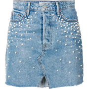 Denim skirt with pearls - Gonne - 