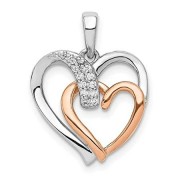 Diamond Double Heart Pendant - Colares - 