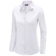 Dioufond Womens Oxford Long Sleeve Button Down Shirts Casual Office Work Wear Shirt - Shirts - $9.99 