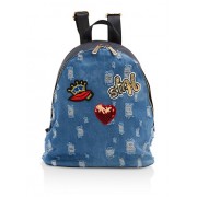 Distressed Denim Graphic Patch Backpack - Backpacks - $19.99 