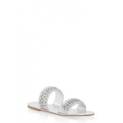 Double Band Jeweled Slide Sandals - Sandale - $16.99  ~ 14.59€