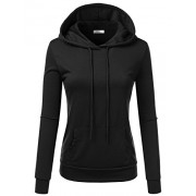 Doublju Basic Thin Pullover Hoodie with Kangaroo Pocket for Women with Plus Size (Made in USA) - Pullovers - $21.99 