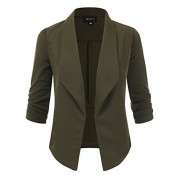 Doublju Classic Draped Open Front Blazer for Women with Plus Size - Westen - $27.99  ~ 24.04€