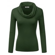 Doublju Lightweight Soft Knit Cowl Neck Top For Women With Plus Size (Made In USA) - Top - $18.99 