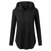 Doublju Loose Fit Pullover Hoodie with Kangaroo Pocket for Womens with Plus Size (Made in USA) - Pullovers - $18.99 