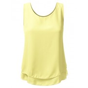 Doublju Loose Fit Tank Top Double Layered Chiffon Blouse Tank Tops For Women With Plus Size (Made in USA) - Top - $21.99  ~ 18.89€