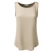 Doublju Loose Fit Tops and Blouses Sleeveless Blouses for Women with Plus Size (Made in USA) - Top - $17.99 