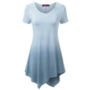 Doublju Scoop Neck Tie-Dye Ombre Tunic Top For Women With Plus Size - Tunike - $16.99  ~ 14.59€