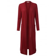 Doublju Soft Knit Thin Longline Open Front Cardigan for Women with Plus Size (Made in USA) - Westen - $21.99  ~ 18.89€