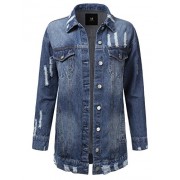 Doublju Vintage Button Down Denim Jacket For Women With Plus Size - Kurtka - $25.99  ~ 22.32€